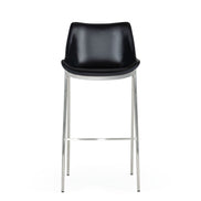 Hooper - Modern Black Eco-Leather Bar Stool (Set of 2)