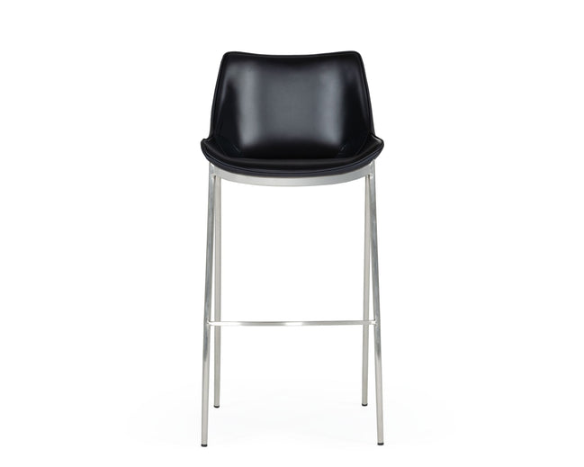 Hooper - Modern Black Eco-Leather Bar Stool (Set of 2)