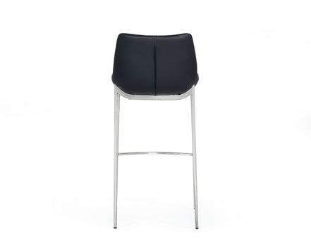 Hooper - Modern Black Eco-Leather Bar Stool (Set of 2) - image 3