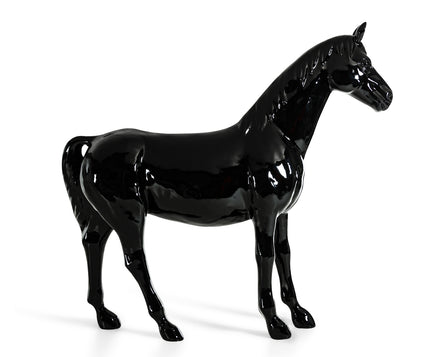 Black Full Size Horse Sculpture