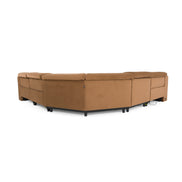 Horton - Modern Brown Fabric Sectional Sofa w/ 3 Recliners - image 4