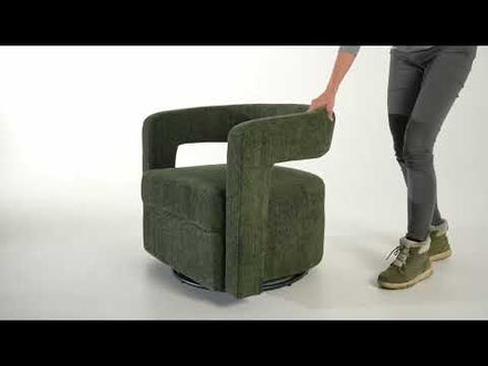 Ryan - Modern Olive Green Fabric Swivel Accent Chair - image 5