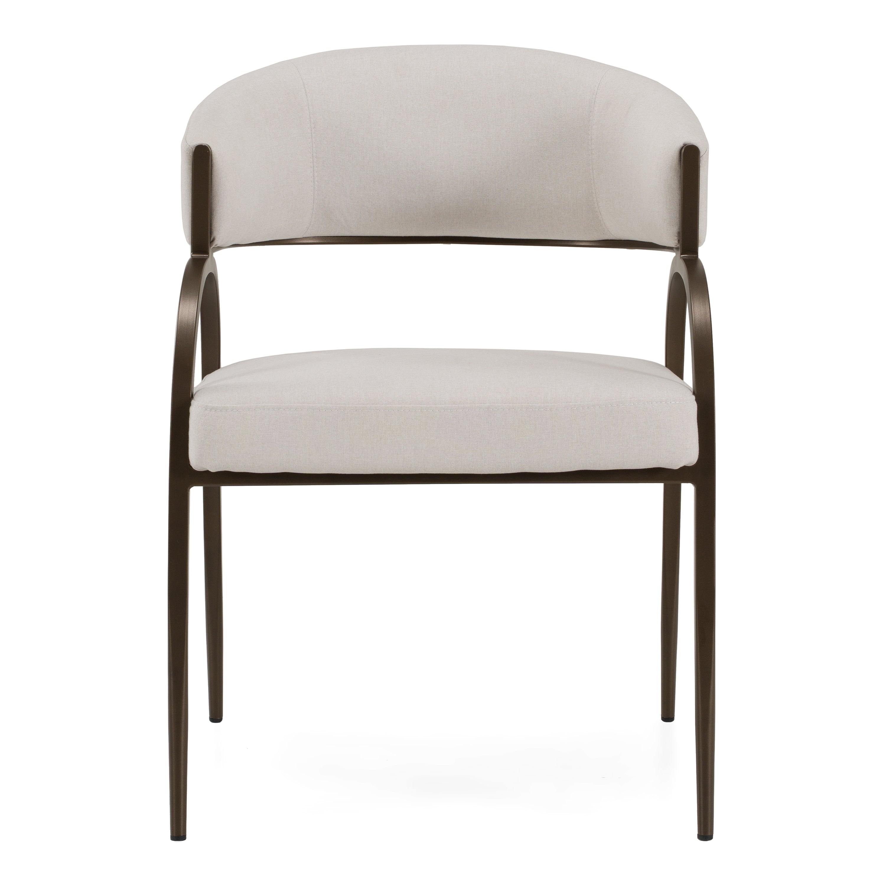 Hudson - Modern Off-White Fabric + Bronze Dining Chair - image 3