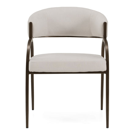 Hudson - Modern Off-White Fabric + Bronze Dining Chair - image 3