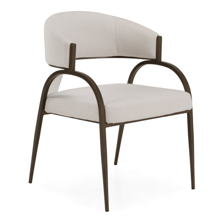 Hudson - Modern Off-White Fabric + Bronze Dining Chair - image 4