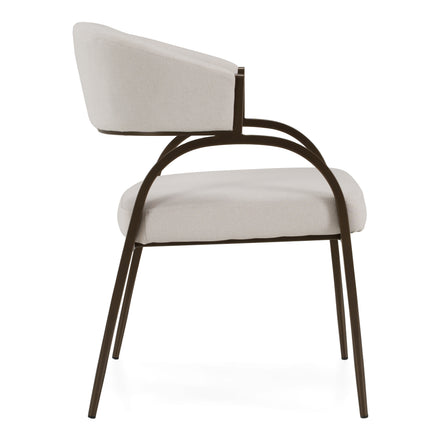 Hudson - Modern Off-White Fabric + Bronze Dining Chair - image 5