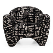 Hurd - Modern Black + Beige Pattern Fabric Accent Chair - image 4