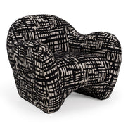 Hurd - Modern Black + Beige Pattern Fabric Accent Chair - image 5