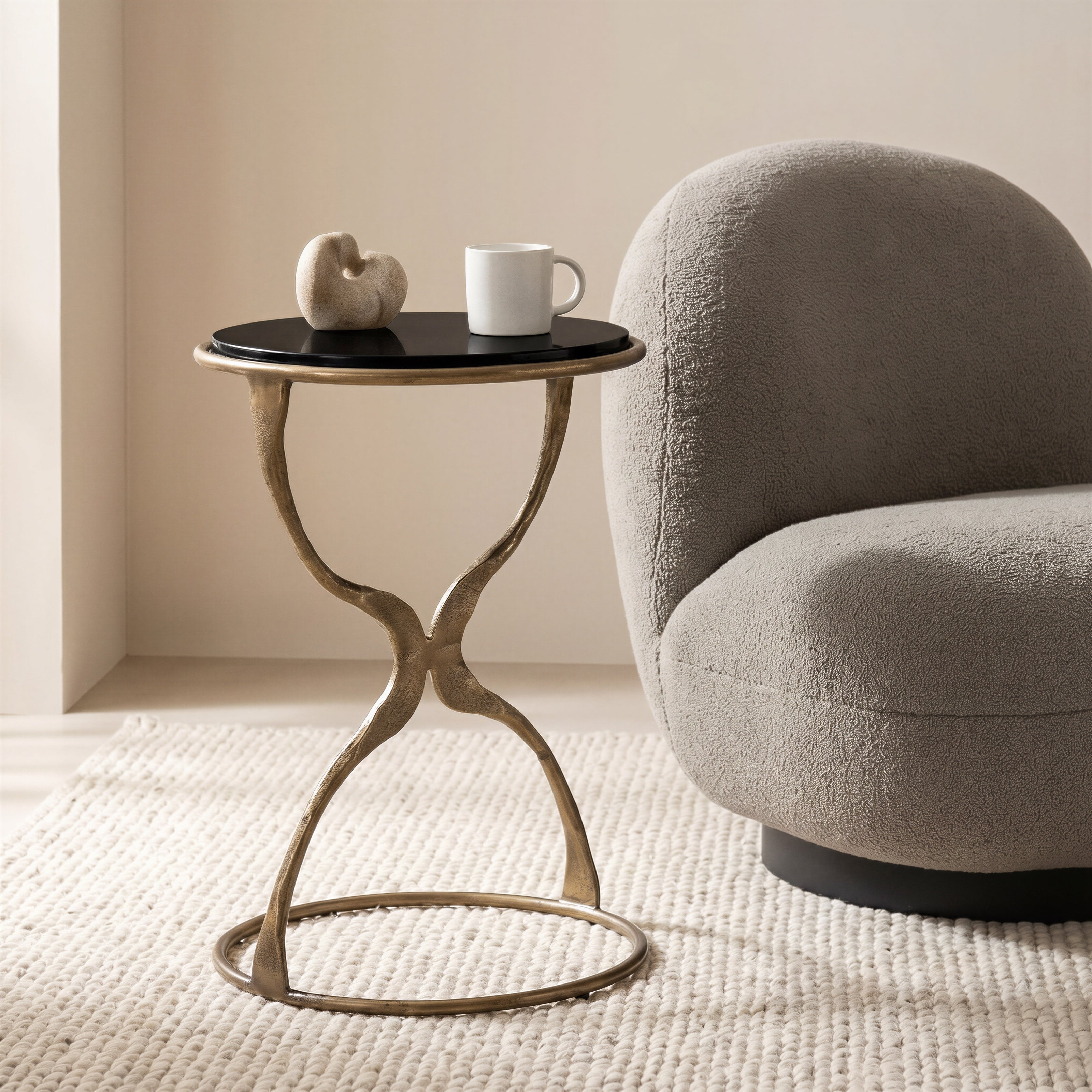 Tempus Accent Table Black & Brass