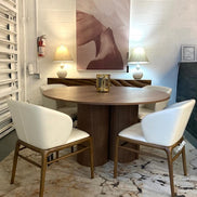 Depew - Mid-Century Modern Walnut Round Dining Table - image 5