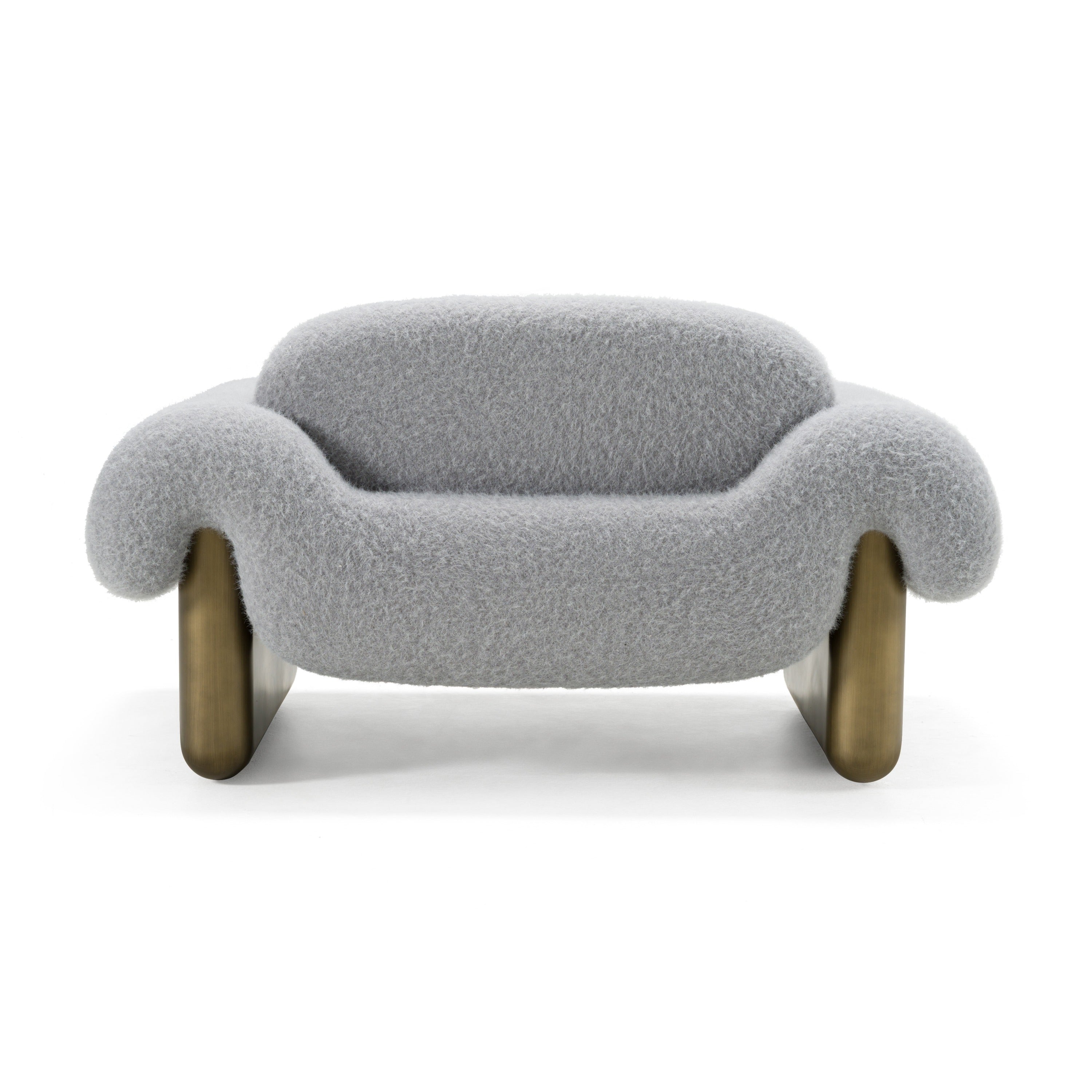 Imagine - Contemporary Grey Fabric + Antique Brass Accent Chair - image 3