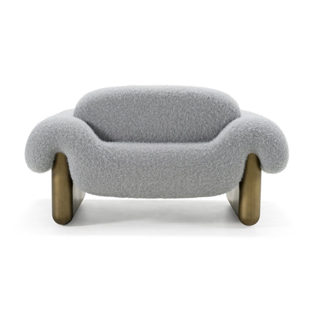 Imagine - Contemporary Grey Fabric + Antique Brass Accent Chair - image 3
