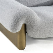 Imagine - Contemporary Grey Fabric + Antique Brass Accent Chair - image 4