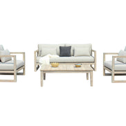 Calm - Outdoor Grey + Acacia Sofa Set - image 5