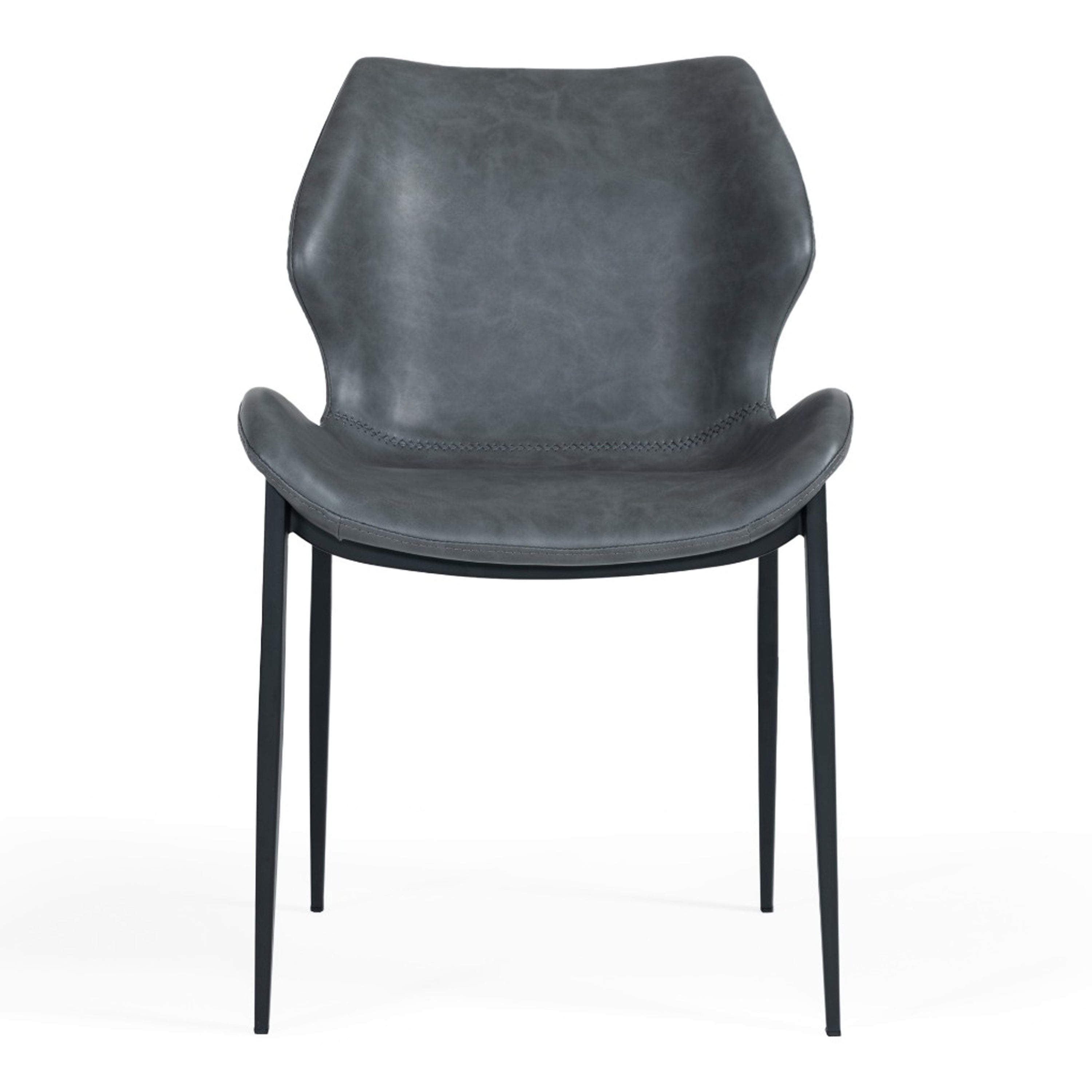 Instone - Industrial Dark Grey Eco-Leather Dining Chair (Set of 2) - image 5