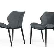 Instone - Industrial Dark Grey Eco-Leather Dining Chair (Set of 2)