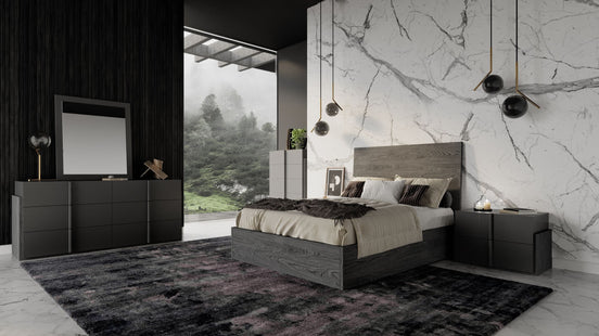 Lucia - Full Size Italian Modern Matte Grey / Elm Grey Bed - image 2