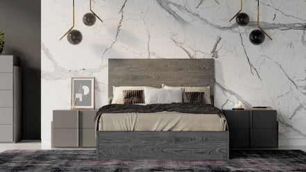 Lucia - Full Size Italian Modern Matte Grey / Elm Grey Bed - image 3