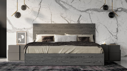 Full Lucia - Italian Modern Matte Grey / Elm Grey Bedroom Set - image 2