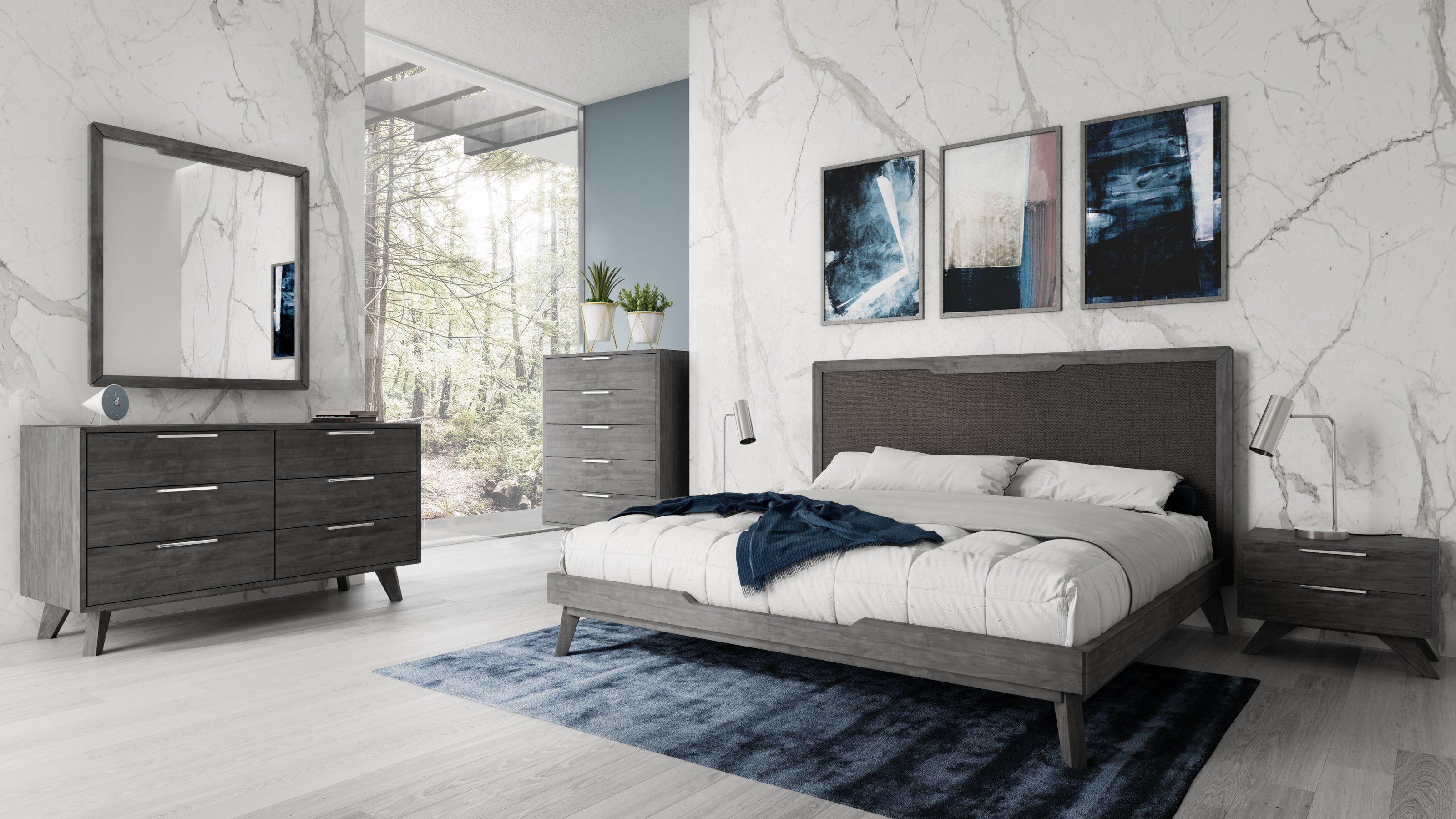 Soria Modern Grey Wash Mirror - image 2