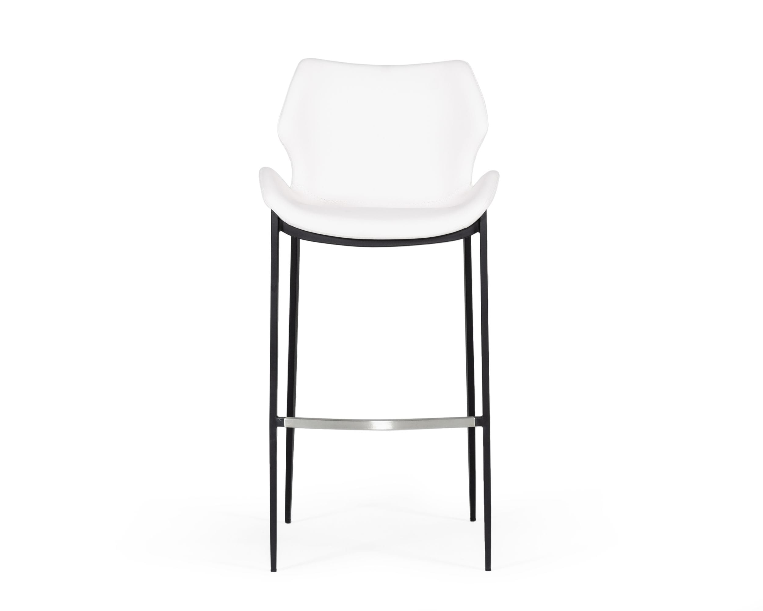 Ithaca - Modern White Leatherette Bar Stool (Set of 2) - image 2