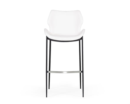 Ithaca - Modern White Leatherette Bar Stool (Set of 2) - image 2