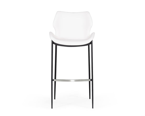 Ithaca - Modern White Leatherette Bar Stool (Set of 2) - image 2