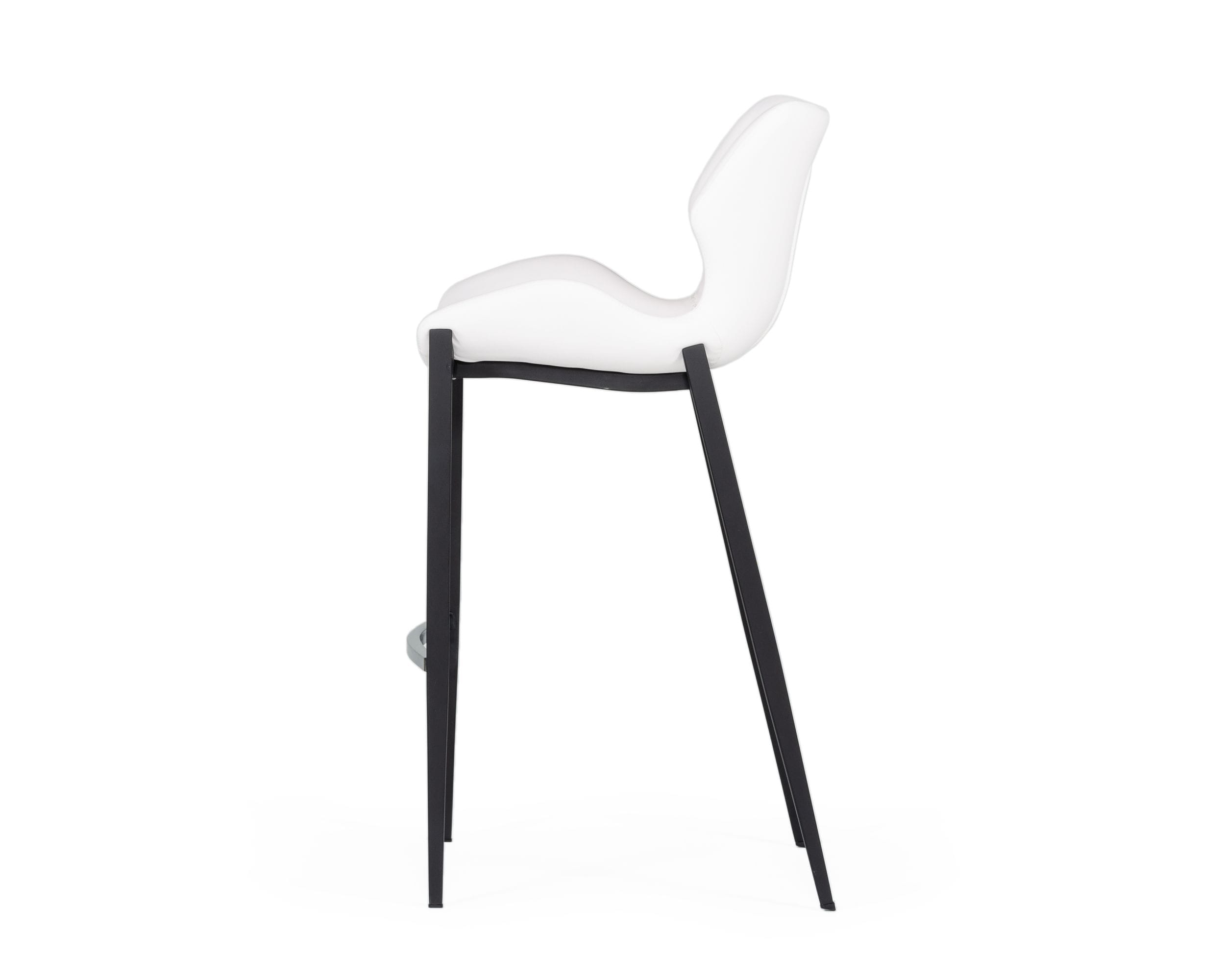 Ithaca - Modern White Leatherette Bar Stool (Set of 2) - image 3