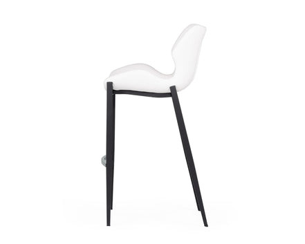 Ithaca - Modern White Leatherette Bar Stool (Set of 2) - image 3