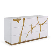 Aspen Modern White & Gold Dresser