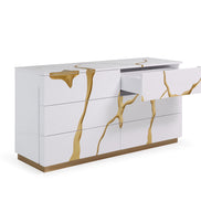 Aspen Modern Wide White and Gold Dresser - image 2