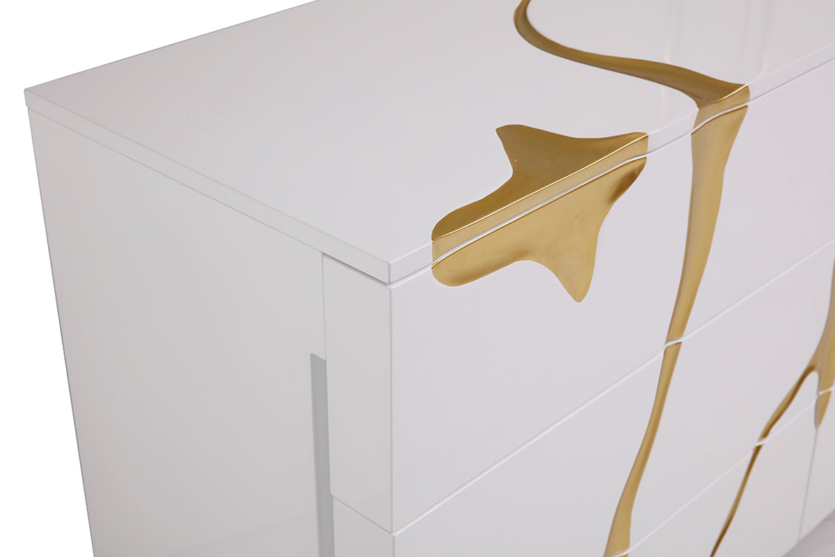 Aspen Modern White & Gold Dresser - image 3
