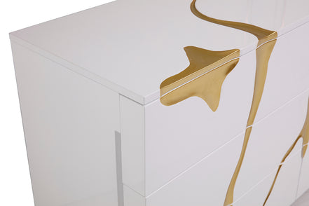 Aspen Modern Wide White and Gold Dresser - image 3