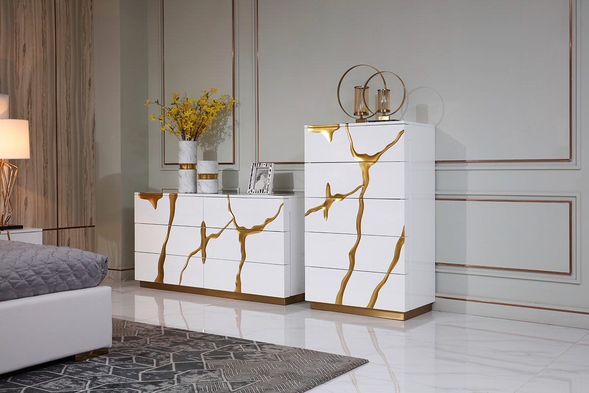 Aspen Modern White & Gold Chest - image 4