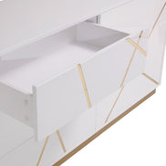Nixa Modern Wide White and Gold Dresser - image 4