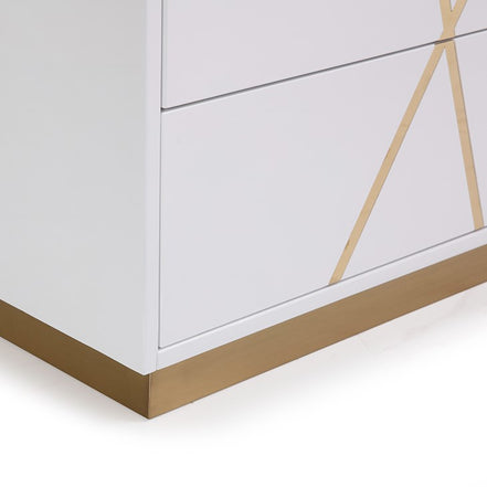 Nixa Modern Wide White and Gold Dresser - image 5