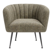 Deco Accent Chair Green Tweed