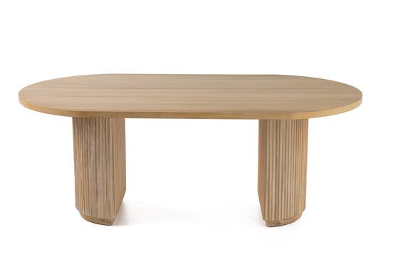 Jacobson - Modern Natural Acacia Oval Dining Table - image 2