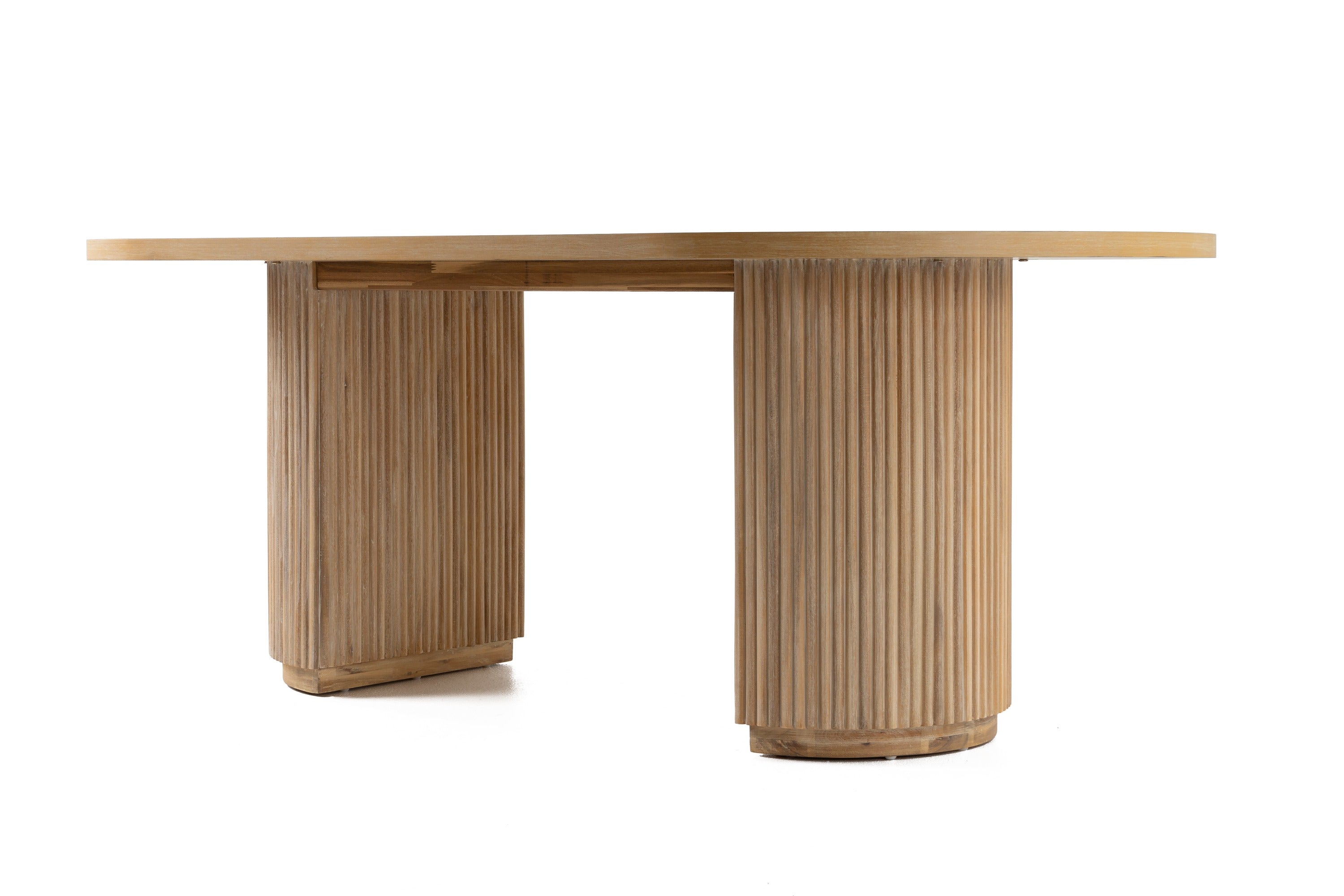 Jacobson - Modern Natural Acacia Oval Dining Table - image 4
