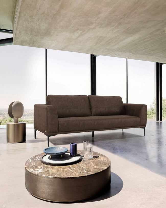 Jada - Modern Brown Fabric Loveseat