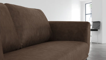 Jada - Modern Brown Fabric Loveseat - image 2