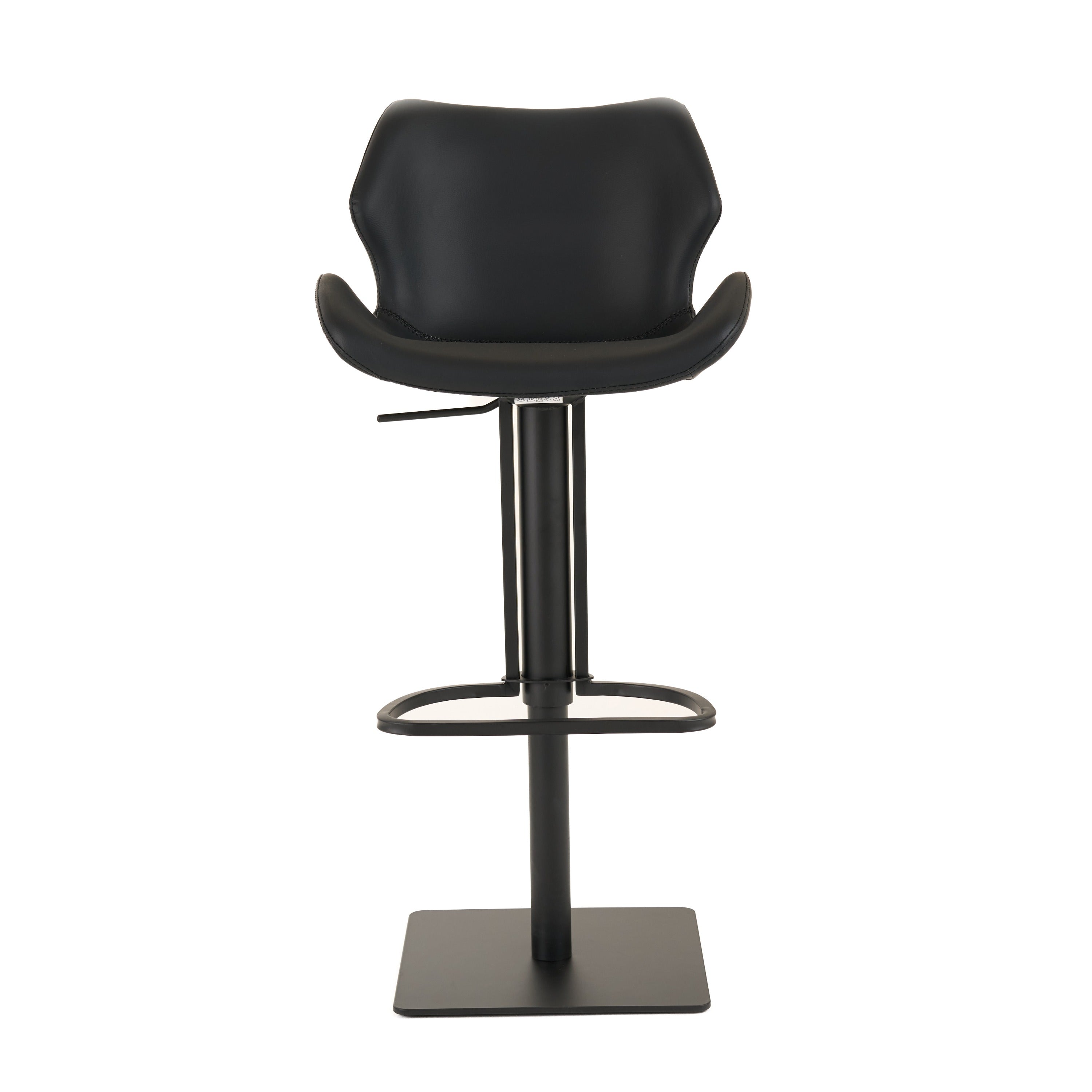 Jaffee - Industrial Black Eco-Leather Adjustable Bar Stool - image 2