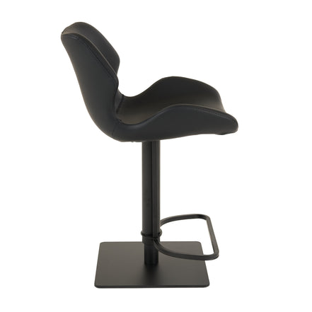 Jaffee - Industrial Black Eco-Leather Adjustable Bar Stool - image 3