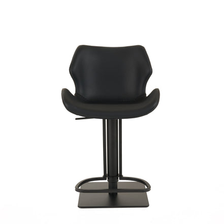 Jaffee - Industrial Black Eco-Leather Adjustable Bar Stool