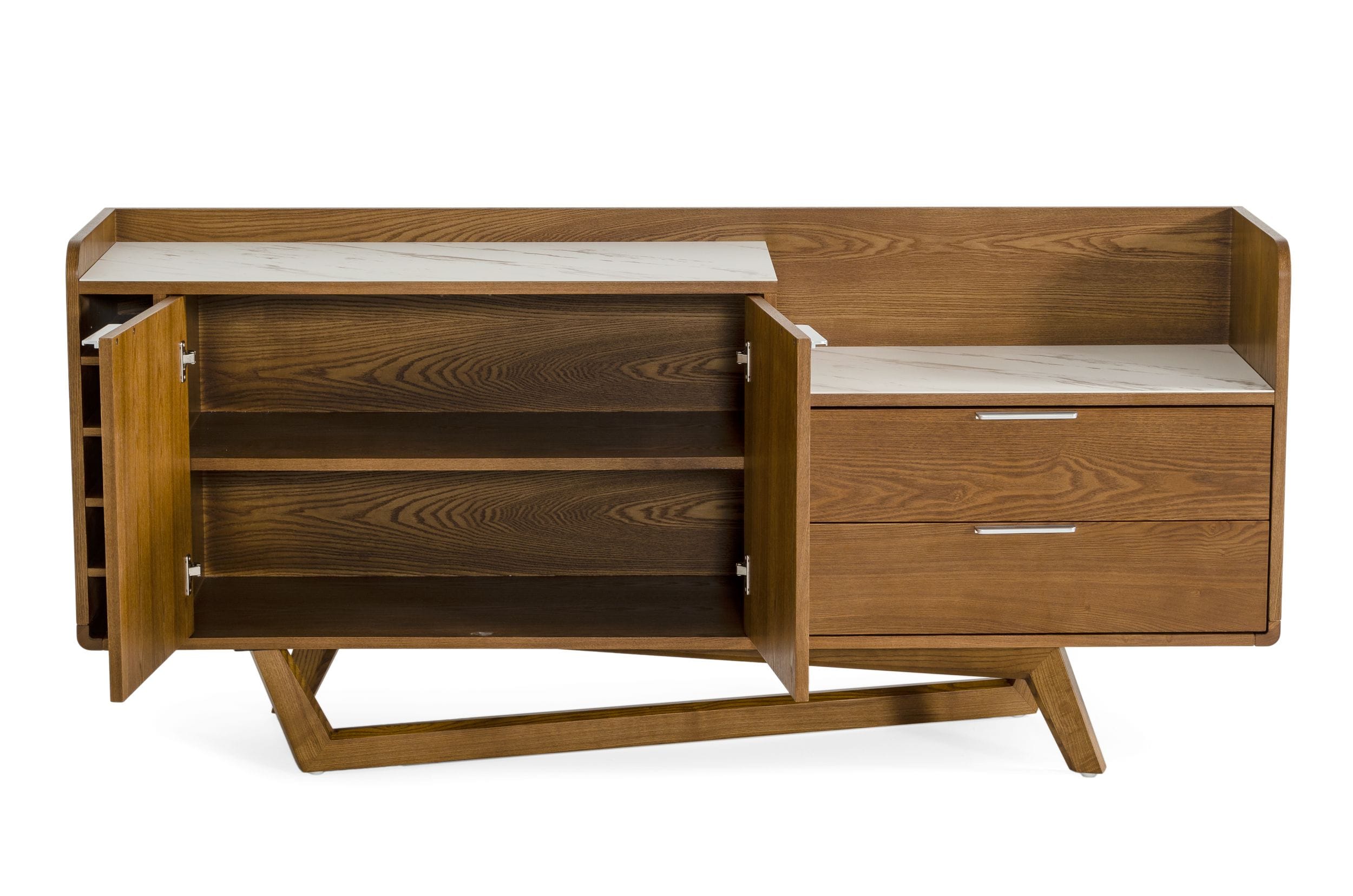 James - Contemporary Walnut & White Buffet - image 2