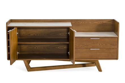 James - Contemporary Walnut & White Buffet - image 2