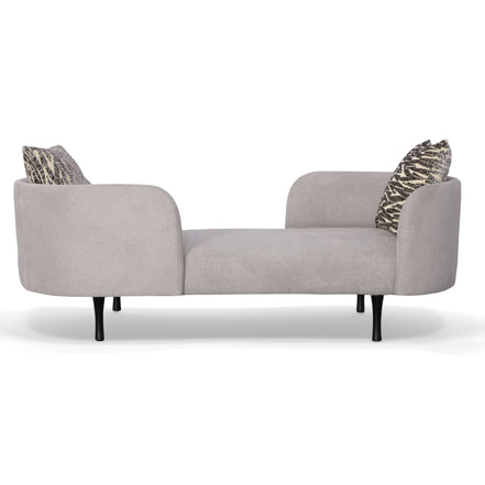Jamie - Glam Light Grey Fabric Two Seater Chaise - image 2