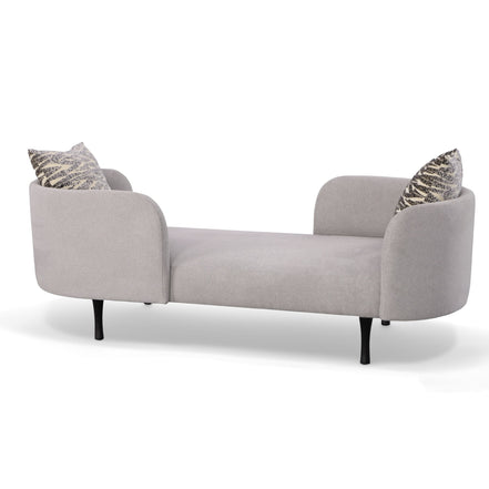 Jamie - Glam Light Grey Fabric Two Seater Chaise