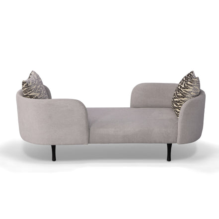 Jamie - Glam Light Grey Fabric Two Seater Chaise - image 3