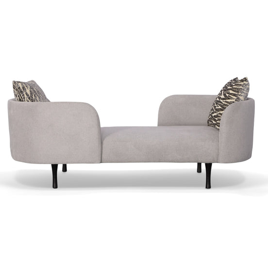 Jamie - Glam Light Grey Fabric Two Seater Chaise - image 2